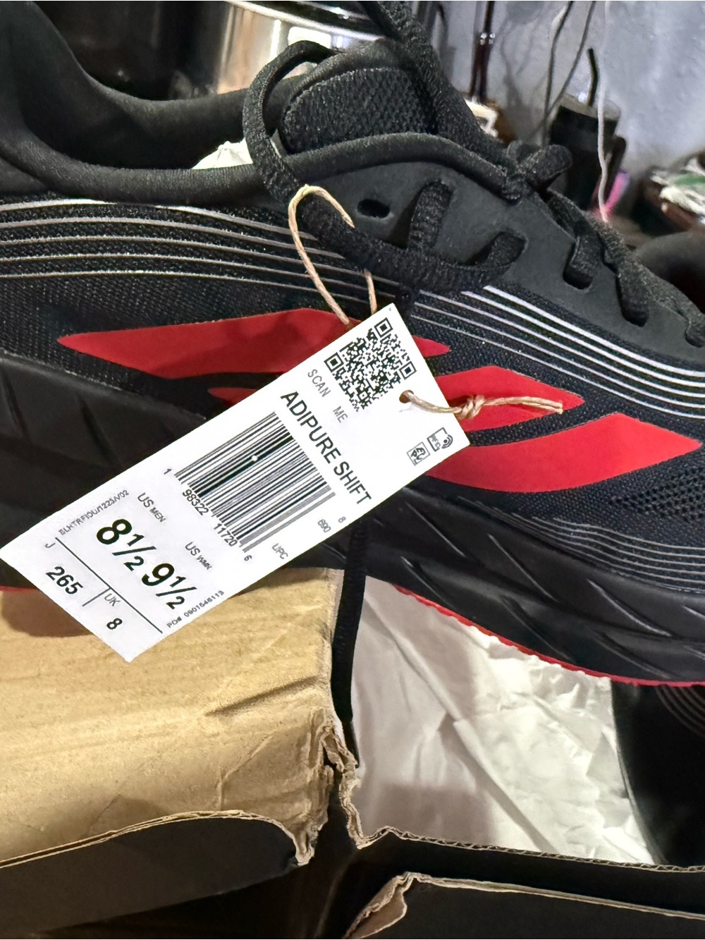 adidas Men's Black and Red Adipure Shift Athletic Shoes
